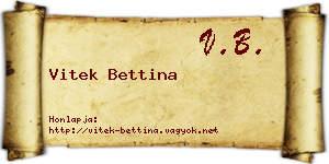 Vitek Bettina névjegykártya